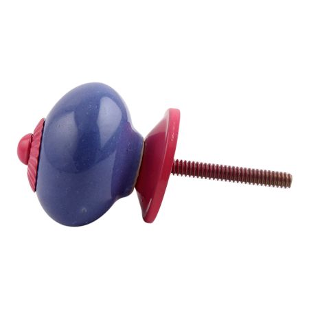 Slate Blue Pink Fitting Ceramic Knob